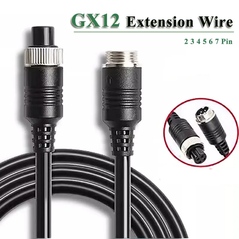 Outdoor GX12 Male Female Extension Line 2 3-7 Pin Cable Connector Industrial Grade GX12 Aviatioin Plug with Wire IP67 Waterproof