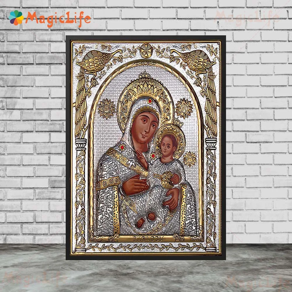 Virgin Mary and Child Christianity Jesus Posters Wall Pictures For Living Room Nordic Poster Wall Art Canvas Painting Unframed