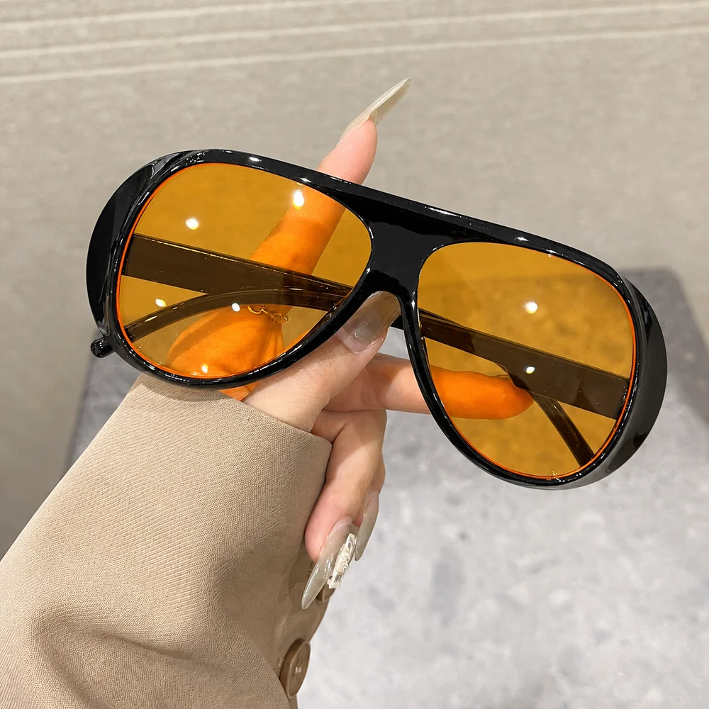 Brand Large Frame Aviator Sunglasses Uv400 Protection Unisex Trendy Eyewear For Driving Travel Uv Resistant Sunglasses Outdoor