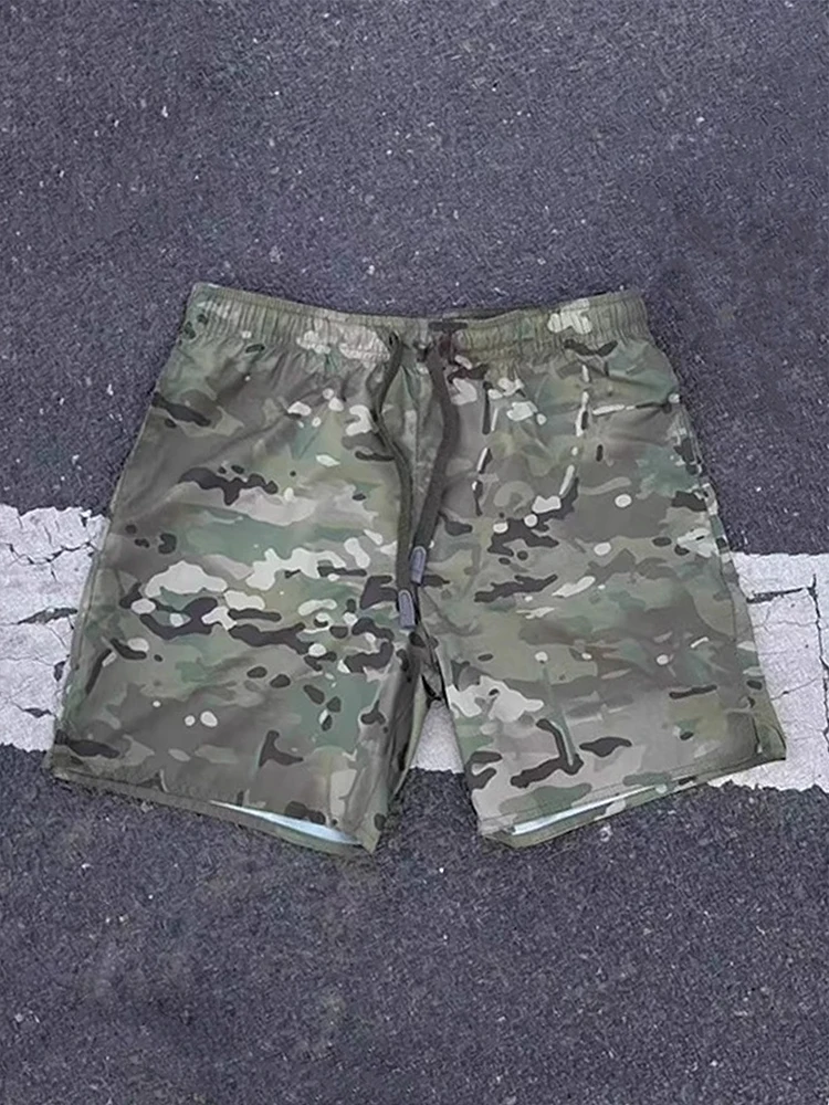 

Американский ретро камуфляж Qui Dry Five-Quarter повседневные мужские легкие дышащие модные летние брюки длиной до колена