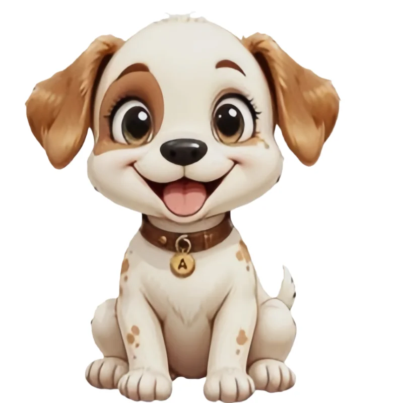 Happy Tongue-Out Puppy Mold ​   Collar Letter Tag Design, Cute Pet Style Healing Dessert Decoration Chocolate Homemade Silicone Mold.