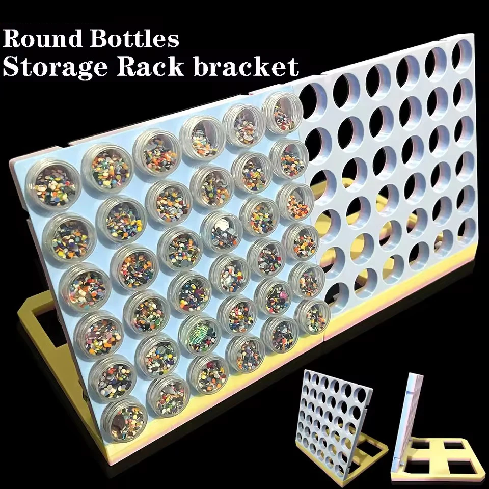 DIAPAI Diamond Painting Drill Clear Round Bottles Storage Rack bracket , Fits 36 Containers Accessories Tools, Expandable