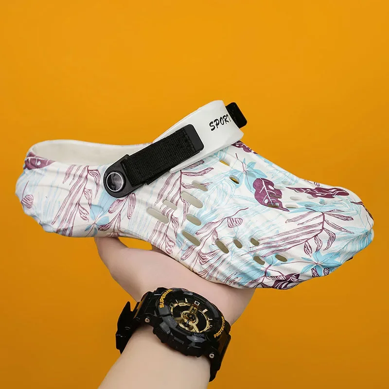 

Plus Size 47 Summer Men Sandals Clogs Outdoor Garden Clogs Hole Shoes Male Casual Shoes Water Shoes Comfort Home Soft Slippers