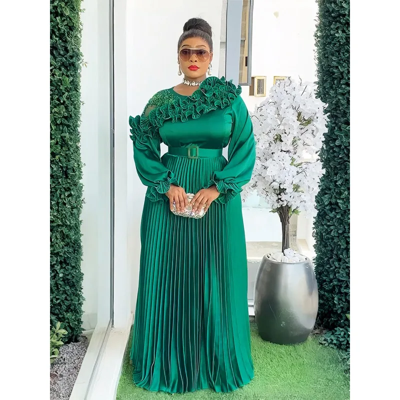 

African Dresses for Women Traditional Africa Clothing Dashiki Ankara 2 PCS Outfit Gown Abayas Robe Muslim Kaftan Maxi Long Dress