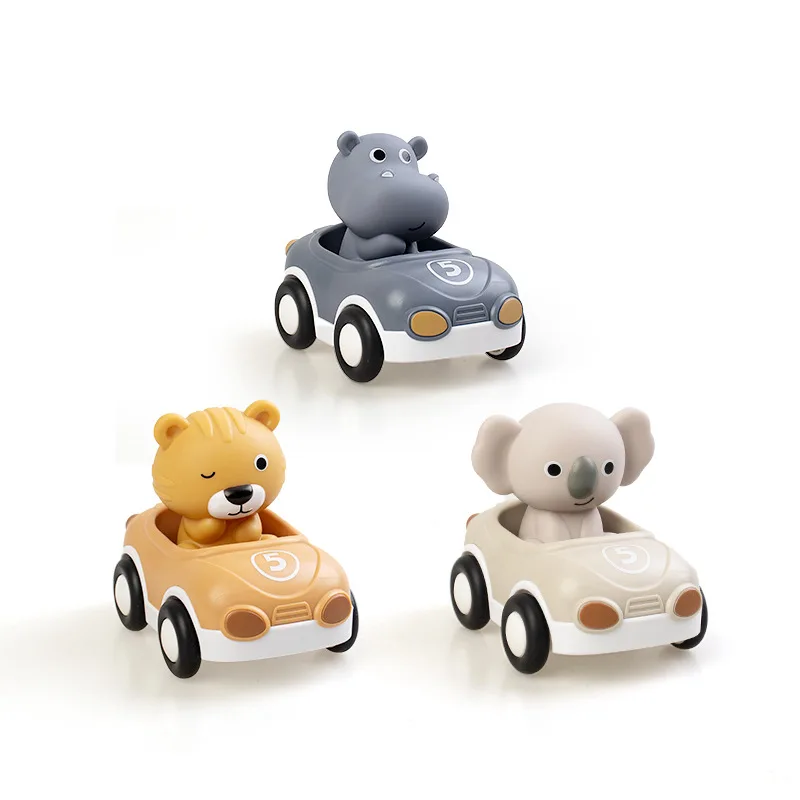 Carrinho de animais deslizante de inércia para bebês, capa de borracha macia removível para dedos, multi jogo, carro de bebê, exercício, capacidade de reação, brinquedos de dedo