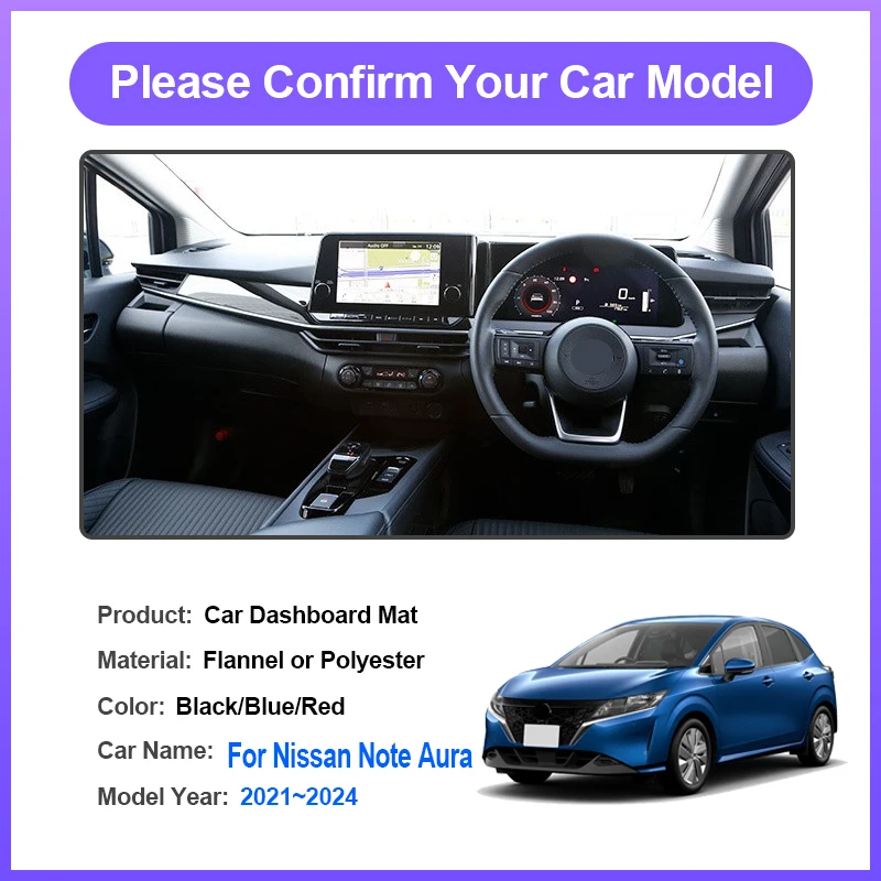 For Nissan Note Aura e-Power E13 MK3 2021 2022~2024 Car Dashboard Cover Protective Avoid Light Carpet Mat Sun Shade Accessories