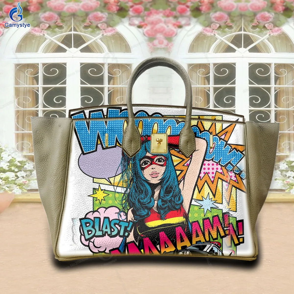 

Women Bags Top-Handle Bags Cross Body Bags Bolsas Marcas Hip-hop style girl avatar 100% Really Cow Leather Art Oil Graffiti Pain