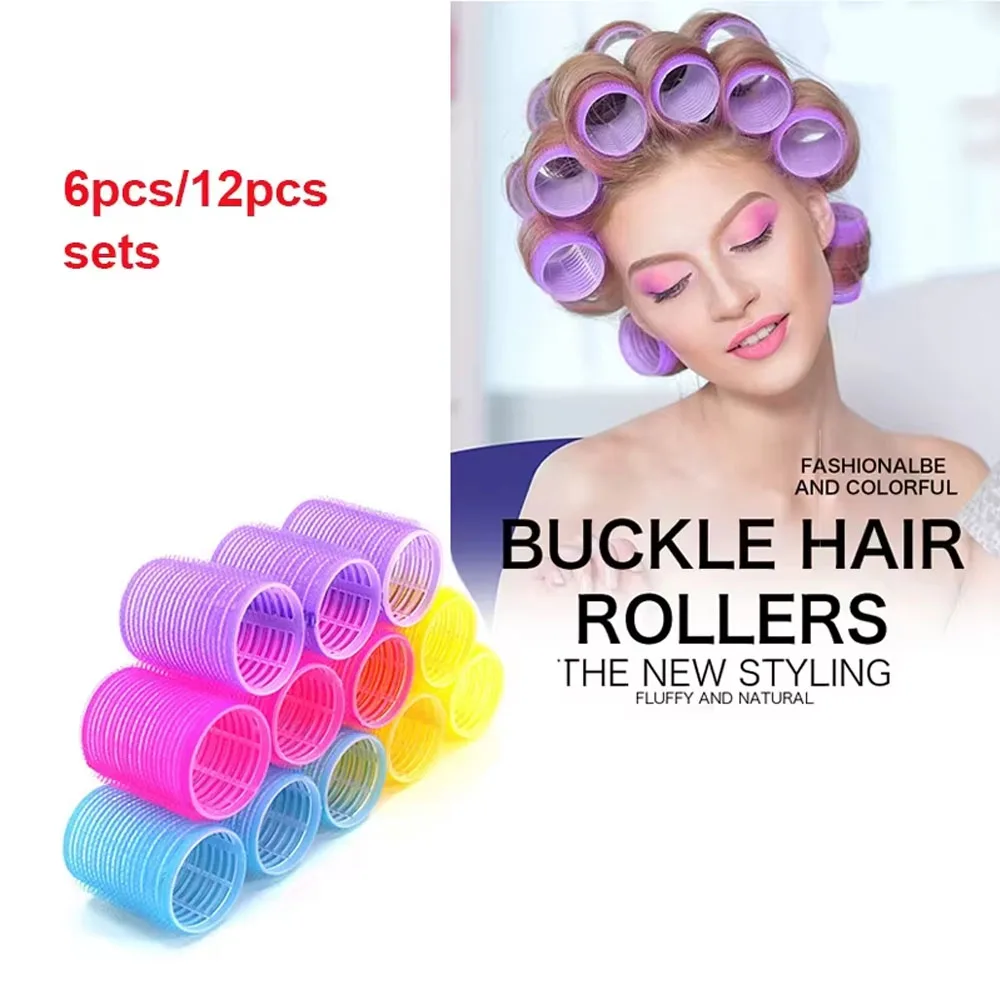 

6/12 шт. бигуди для волос с самозахватом, большие бигуди, термозащитные кудри, волшебные бигуди для волос, натуральные бигуди для завивки волос без тепла