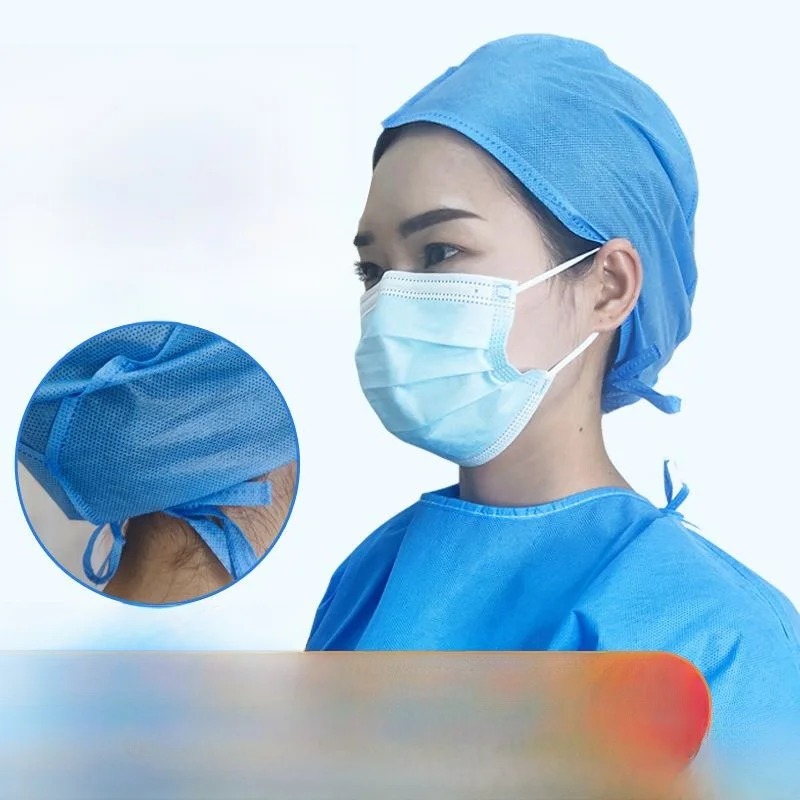 Disposable Thickened Non-woven Cap Kitchen Use Dust-proof Hat Breathable Net Cap Nurse Hat round Top Head Cover Home Essentials