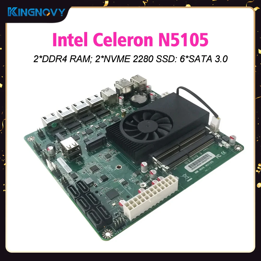 

Материнская плата Celeron N5105 NAS Mini ITX Industrial 17x17 см Intel i226-V 2,5 Гбит/с 4 * LAN M.2 NVMe 6 * SATA3.0 маршрутизация N5105 материнская плата