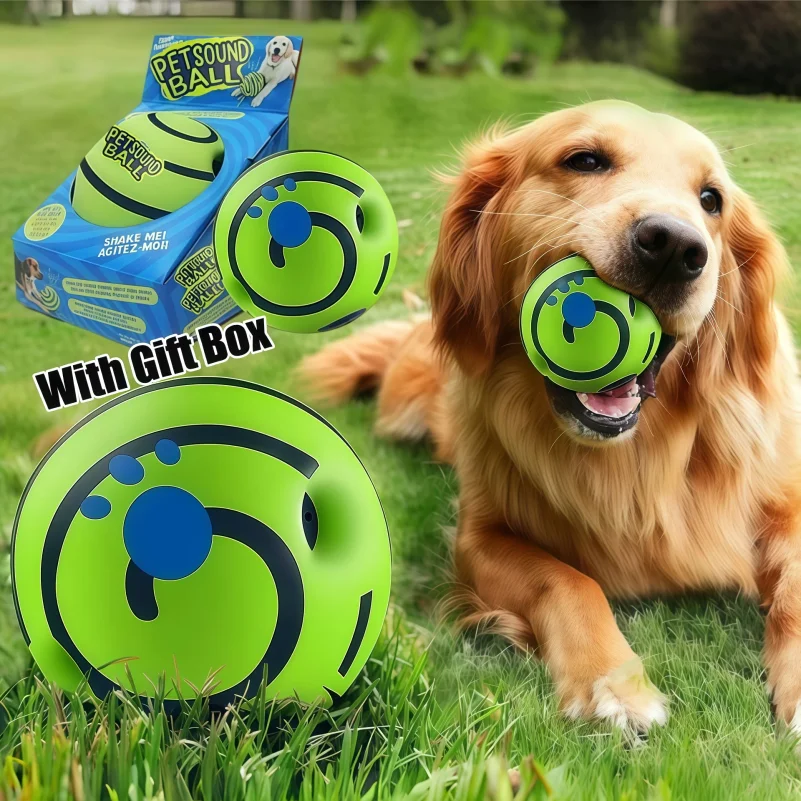 

Dog Toy Wobble Wag Giggle Glow Ball Interactive Dog Attention Toy Fun Giggle Sounds Ball When Rolled or Shaken For Pet Dog Fun