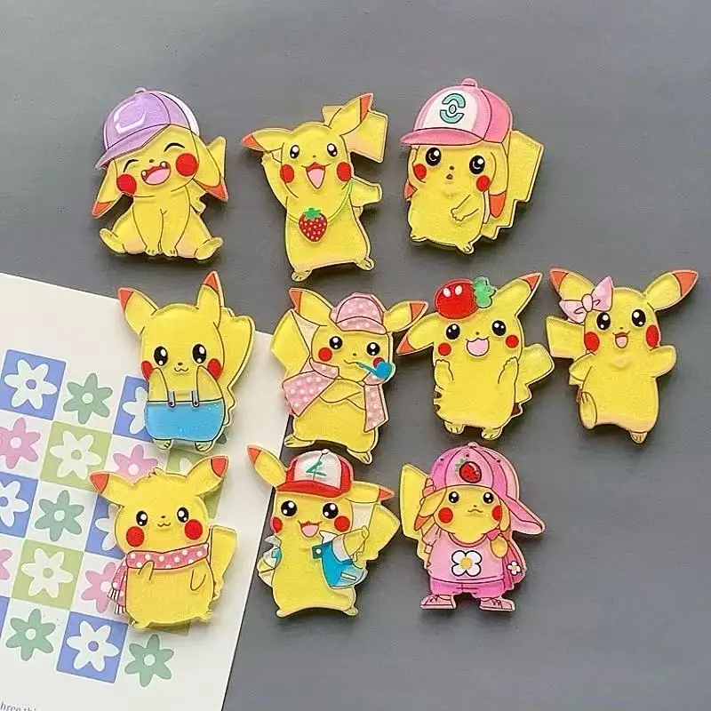 

Pokémon Pikachu Magnetic Refrigerator Stickers Cartoon Cute Sub-chocolate Material Creative Refrigerator Stickers 10 Pieces