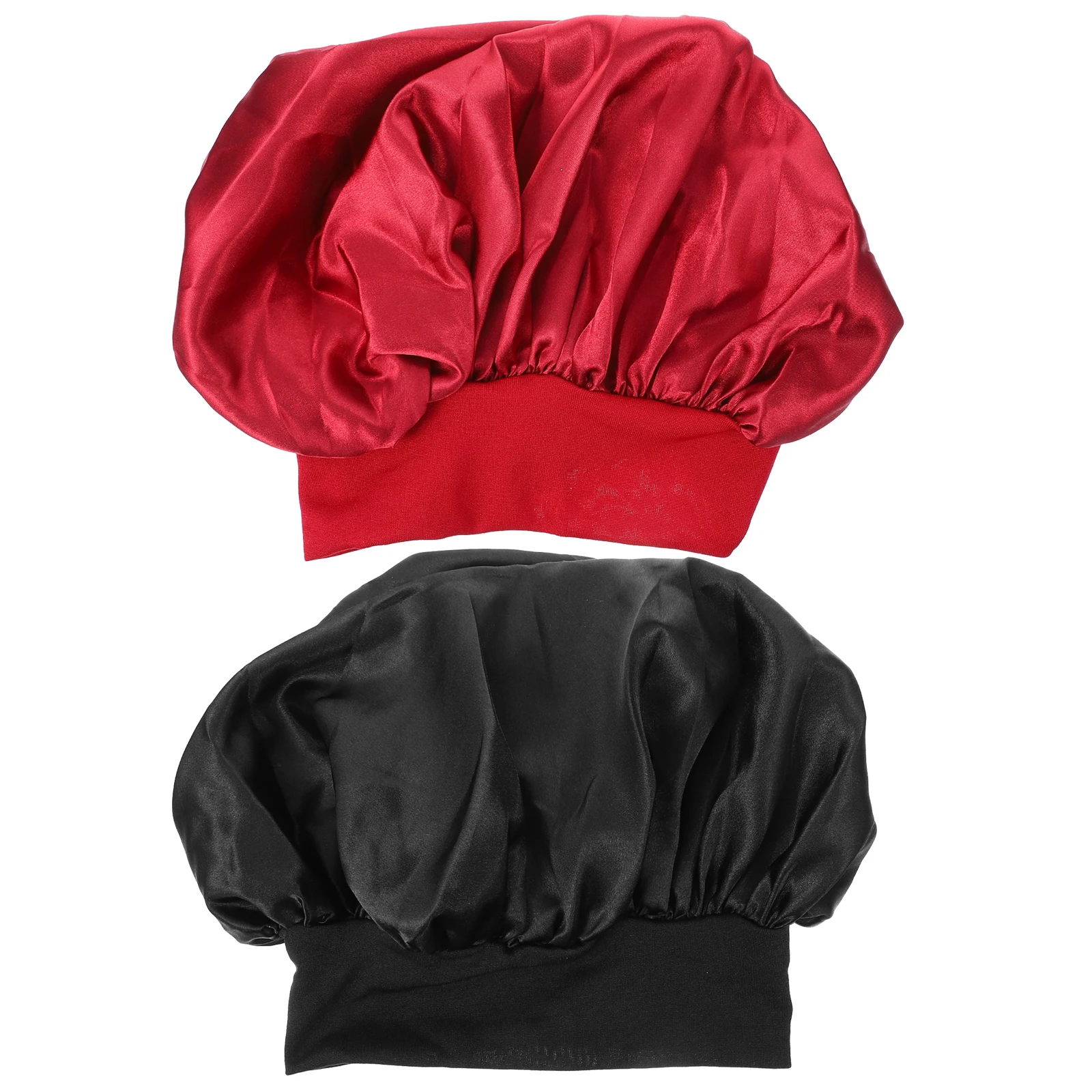 

2 Pcs High Elastic Headband Sleep Shower Hair Satin Bonnet Sleeping Caps for Protecting Care Elasticity Man