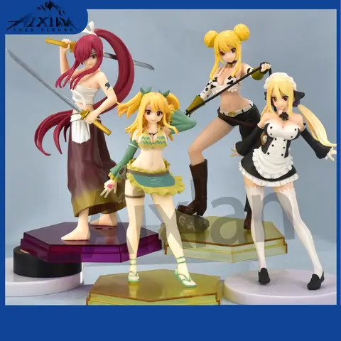 Aixlan New Figure Lucy Heartfilia Erza Scarlet Sexy Girl 16cm PVC Action Figure Amine Birthday Gift Collectible Figurine