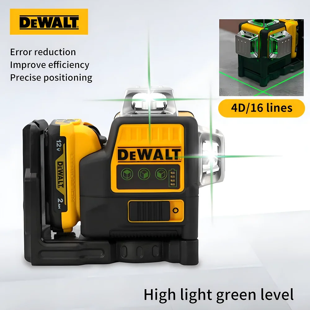 DEWALT DW089LG  Laser Level 3 Sides*360 Degree Vertical Lines Laser Level Horizontal Green Light Level Meter Outdoor 12V Battery