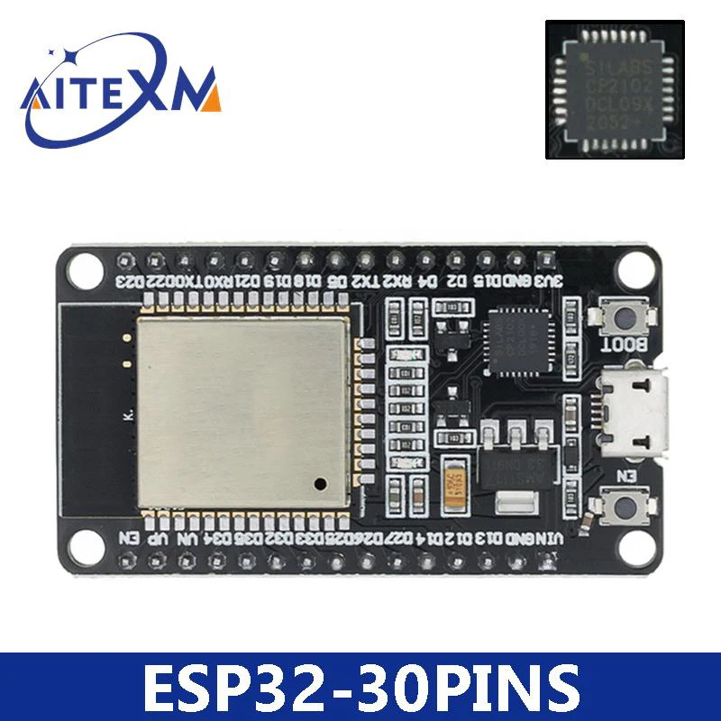 Placa de desarrollo ESP32 CH340C WiFi + Bluetooth, placa de expansión de ESP32-DevKitC-32 de doble núcleo de potencia ultrabaja, ESP-WROOM-32