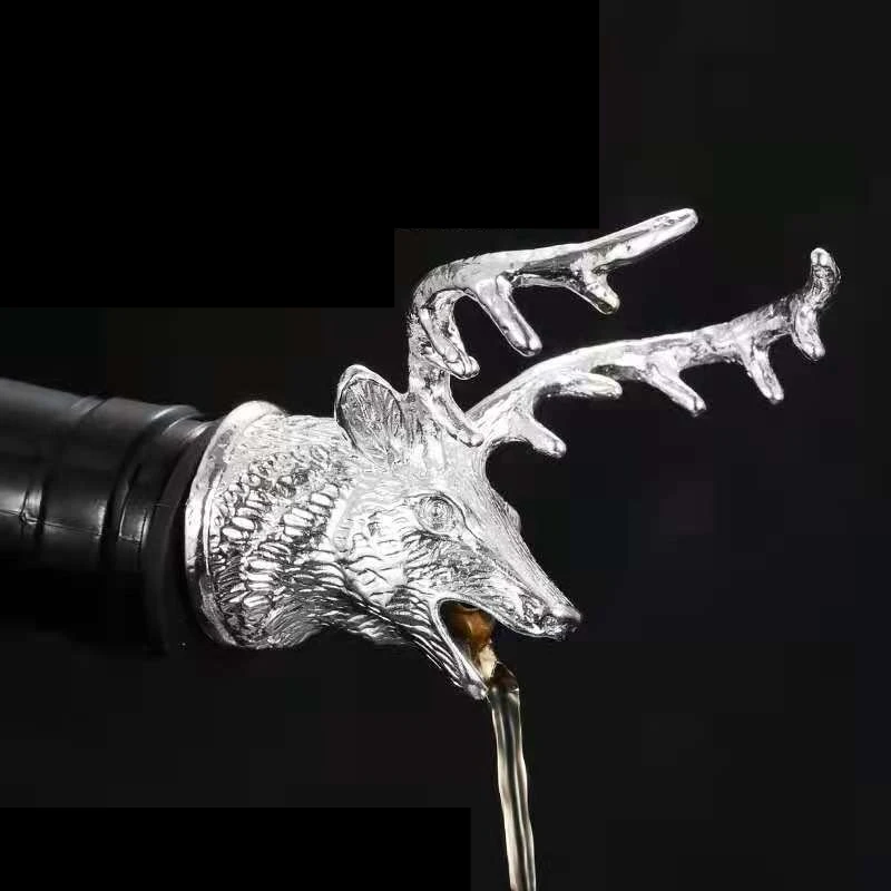 Deer Head Wine Pourer Fancy Spout Animal Head Wine Decanter Liquor Bottle Pour Spout