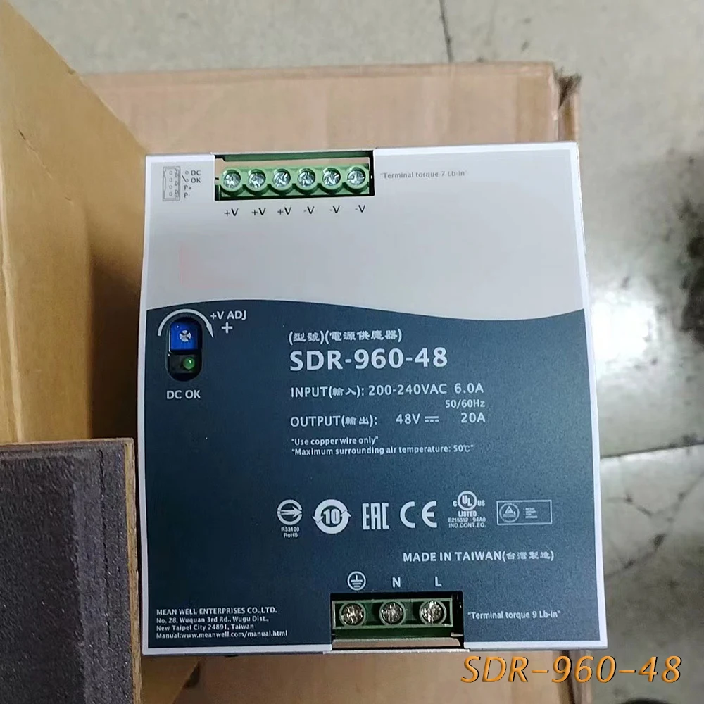 For MW Guide Rail Power Supply 960W 48V 20A  SDR-960-48