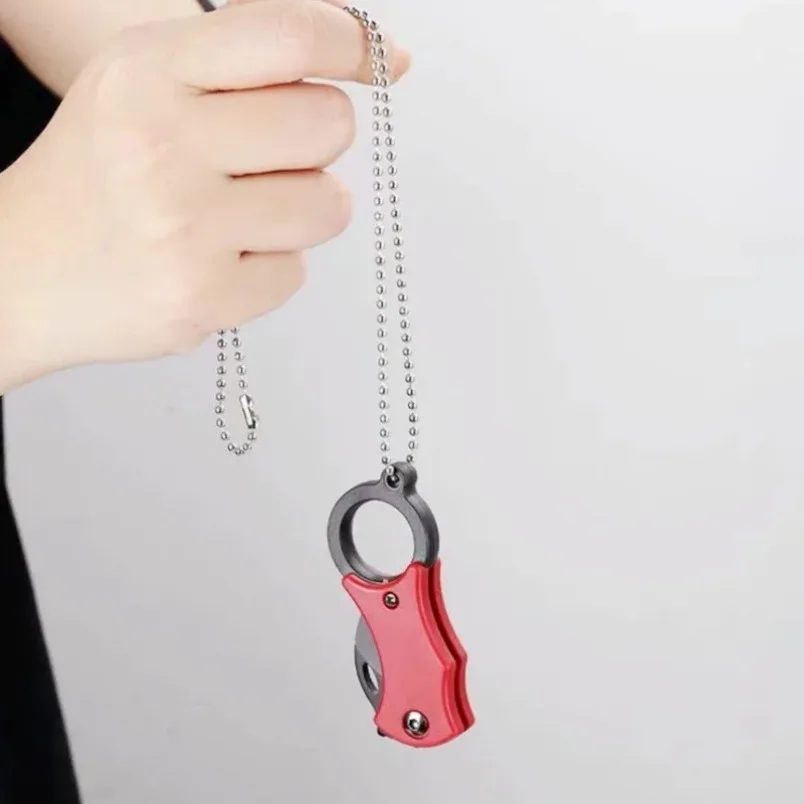 Mini faca dobrável utilitária de aço inoxidável, cutelo de frutas, picador de carne, legumes, facas de cozinha, cabo de plástico, facas de cozinha