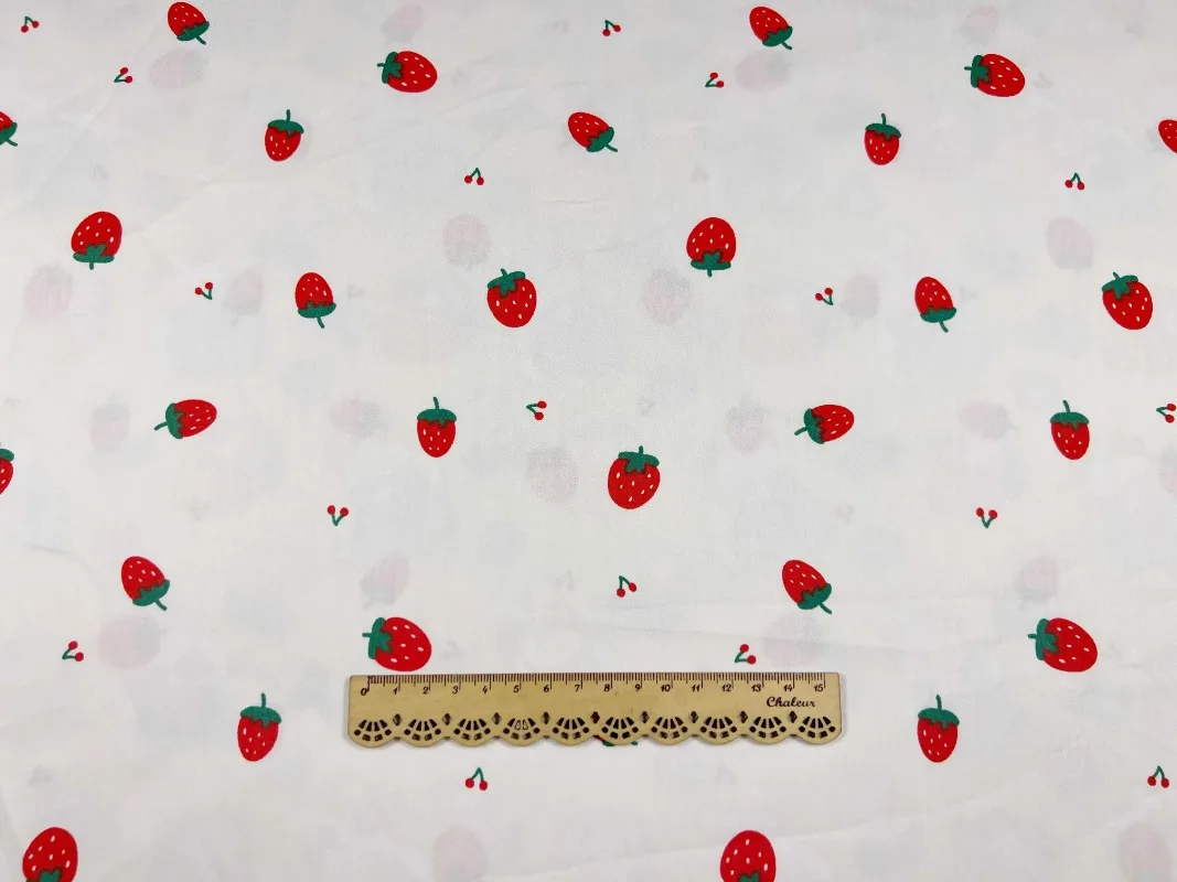 Strawberry Small Flower Cotton Twill Printed Cloth Bedding Handmade Tablecloth Decoration DIY Fabric