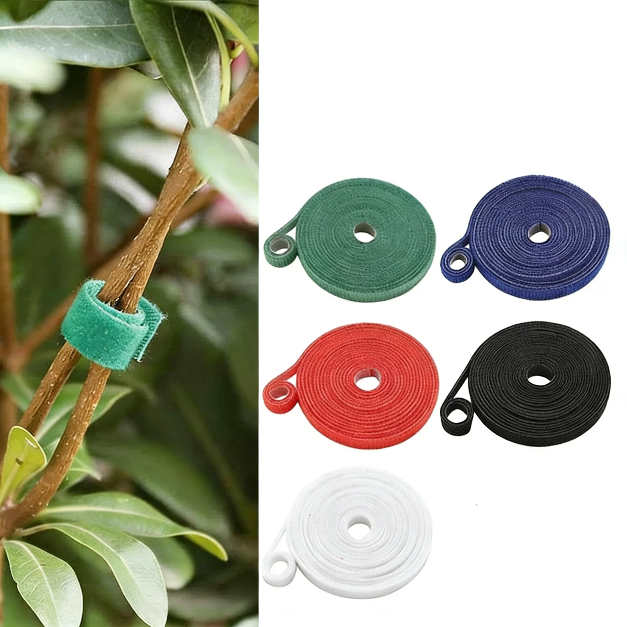 Colorful Garden Twine Plant Ties 0.5m/1m/2m/3m/5m Nylon Plant Bandage Hook Loop Bamboo Cane Wrap Support Home Garden Accessories
