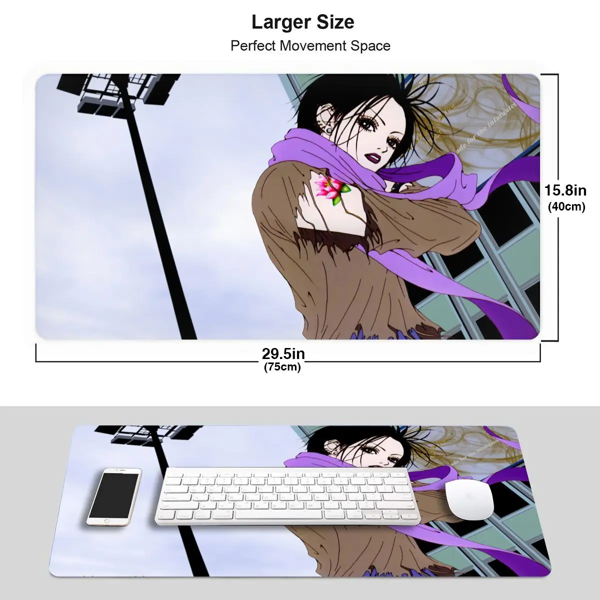 Nana Osaki Anime PC Table Mats Mousepad Big Laptop Anti-slip Natural Rubber Gamers Mouse pad