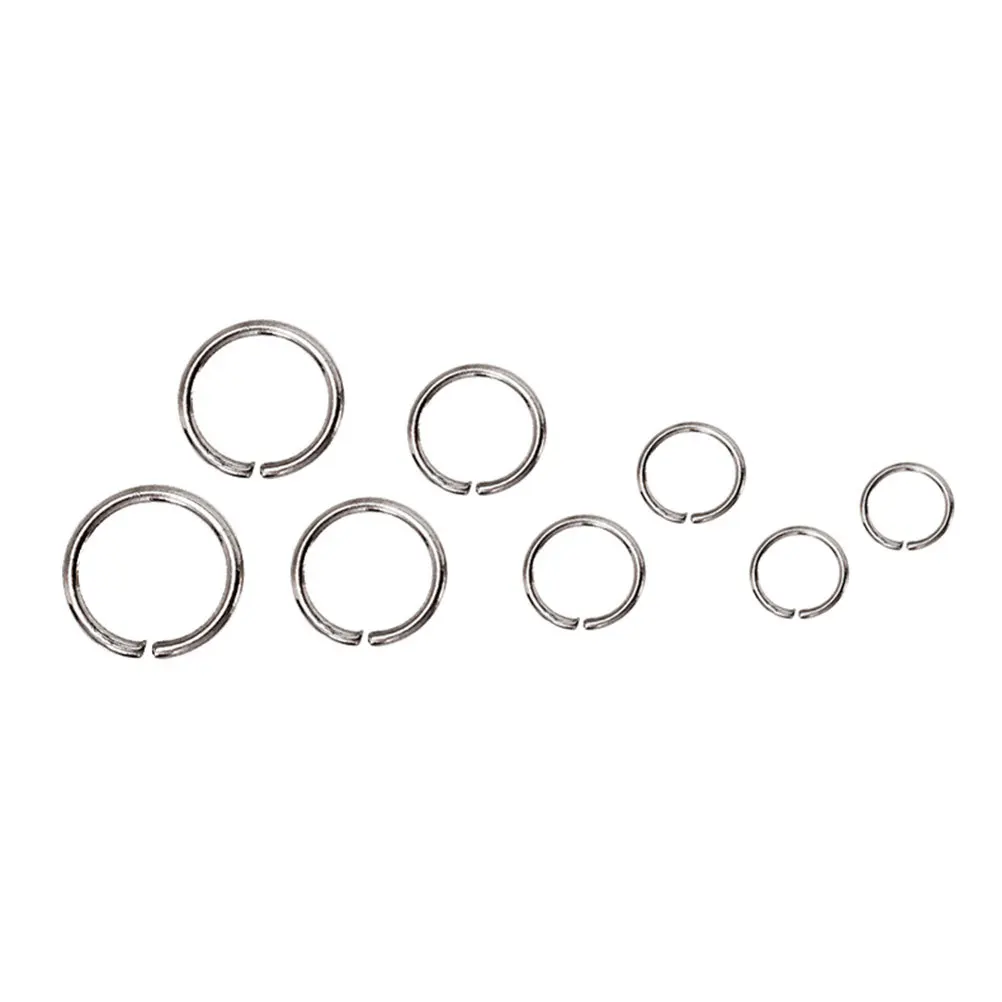 200 قطعة 10X10 مللي متر بندقية معدنية سبليت الفولاذ المقاوم للصدأ Diy بها بنفسك مجوهرات مفتاح سلسلة دائرة ألبوم صور الحرفية ملحق سبليت مفتاح سلسلة #4