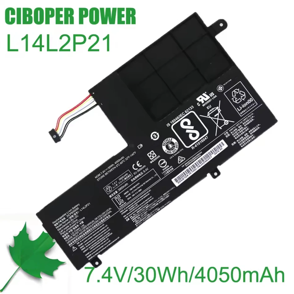 CP Laptop Battery L14L2P21 L14M2P21 30Wh/4050mAh For Yoga 500-14ISK S41-70 S41-75 S41-70AM-IFI S41-35 330s-15ikb 310S-14 Series