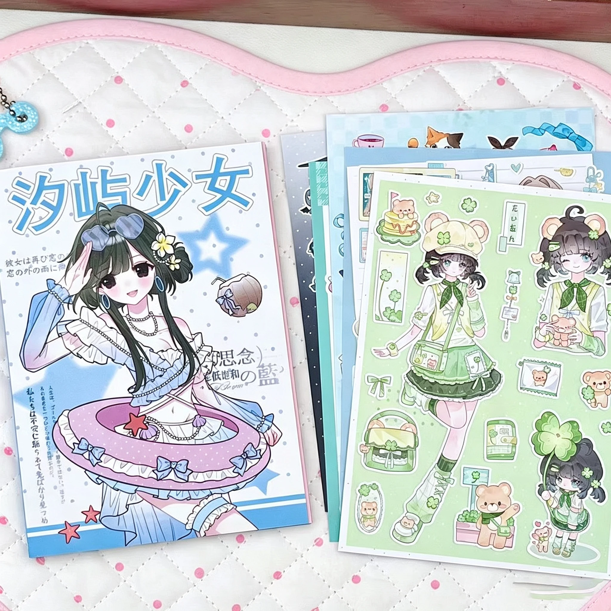 Japanese-style Stickers Kawaii Girl Sticker Book Instagram-style Characters Student Journal DIY Materials Collage Decorations