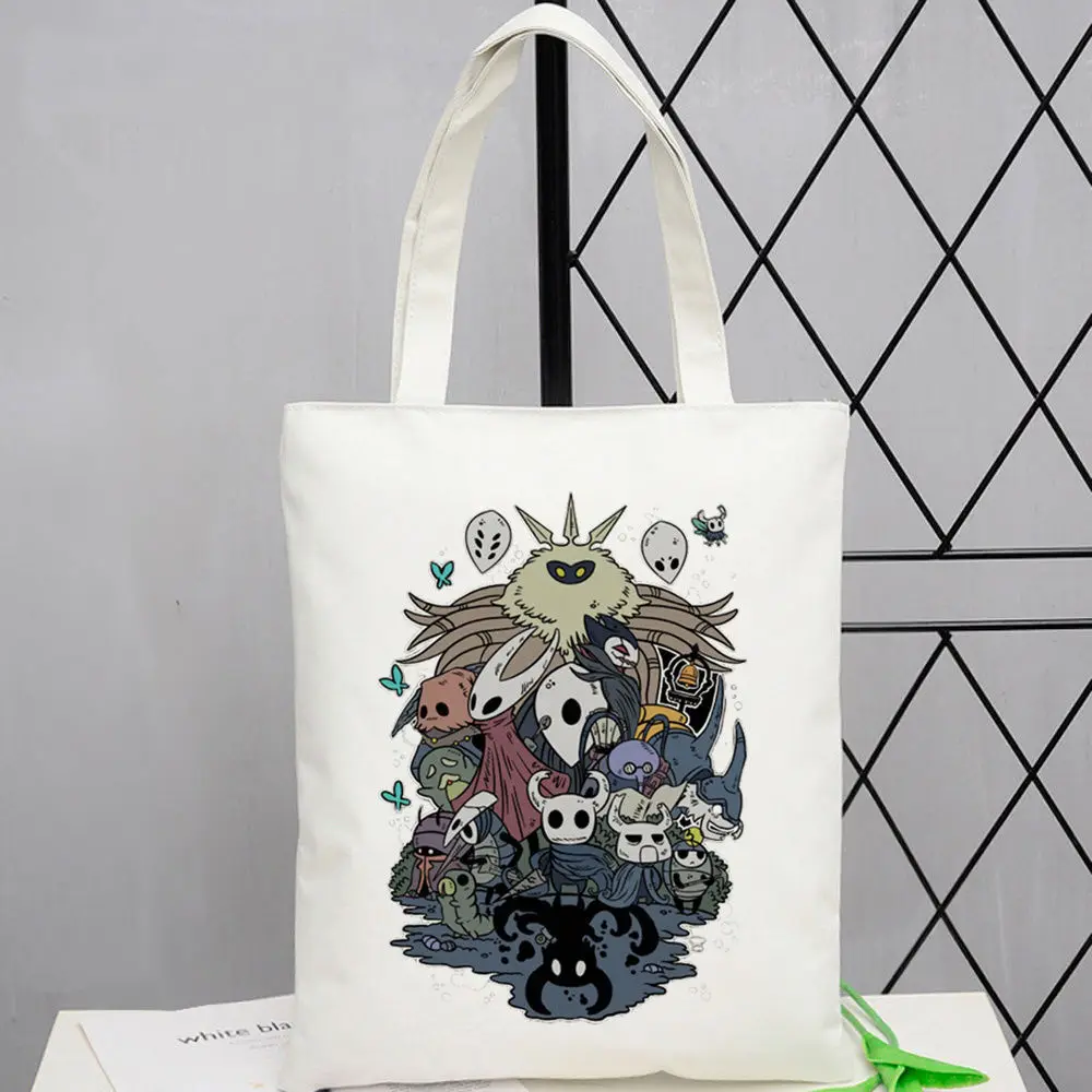 Hollow Knight Canvas Tote Bags Art Supplies Boutique Handmade Promotes Foldable College Shopping Bag Art Supplies Custom