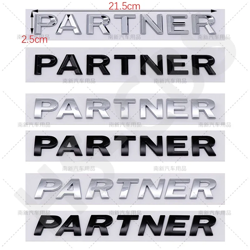 3D PARTNER ABS Letter Car Rear Trunk Badge logo Bumper Tailgate Sticker Emblem For Peugeot 107 207 307 308 407 408 508 4008 5008