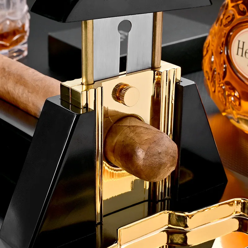 Heavy Duty Desktop Cigar Cutter - Precision Stainless Steel Guillotine for Men, Thick Cigar Smoking Accessory & Luxury Gift Box