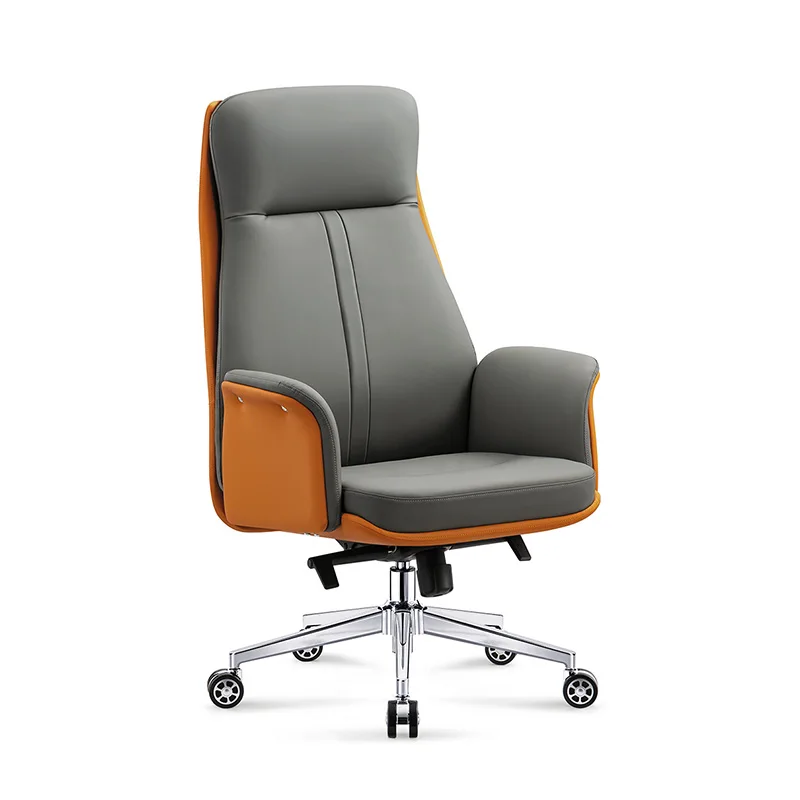 Office Leather Pulley Boss Computer Chair Modern Luxury Lift Rotating Manager President Chairs Custom Factory Customization Set