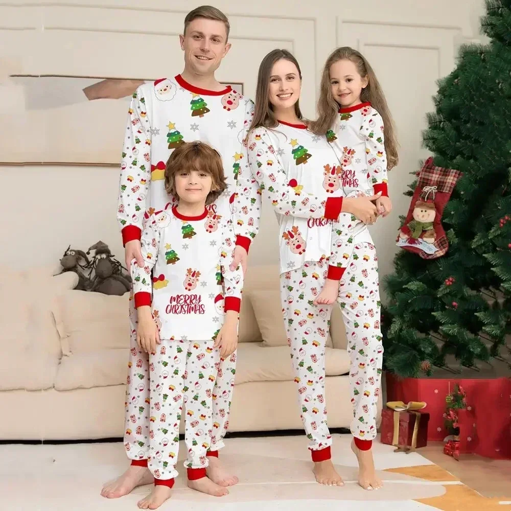 New Christmas Pajamas Set Women Men Boys Girls Matching Clothing Sets Soft Cute Sleepwear Baby&Pets Romper Pjs Xmas Family Look