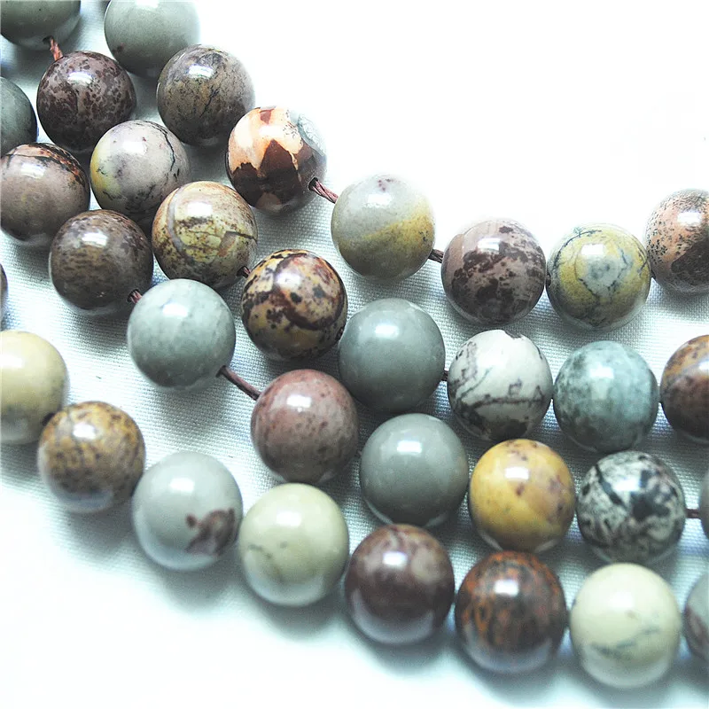 1 String 32PCS  Natural Glass Flower Jasper Stone Loose Beads DIY Jewelry Accessories 12MM Round Ball Special Items