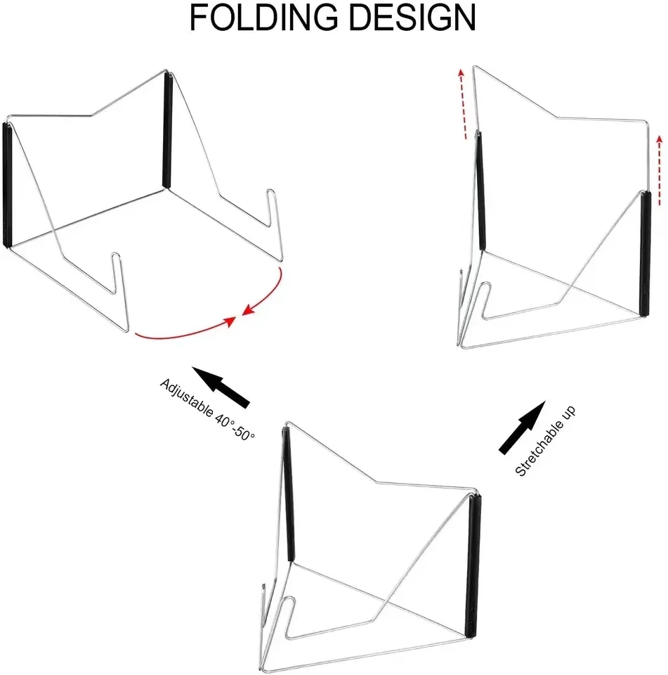 Reading Stand Adjustable Reading Stand Bookend Support Limiter For Books	Fold-N-Stow Metal Bookstand Small Book Rest