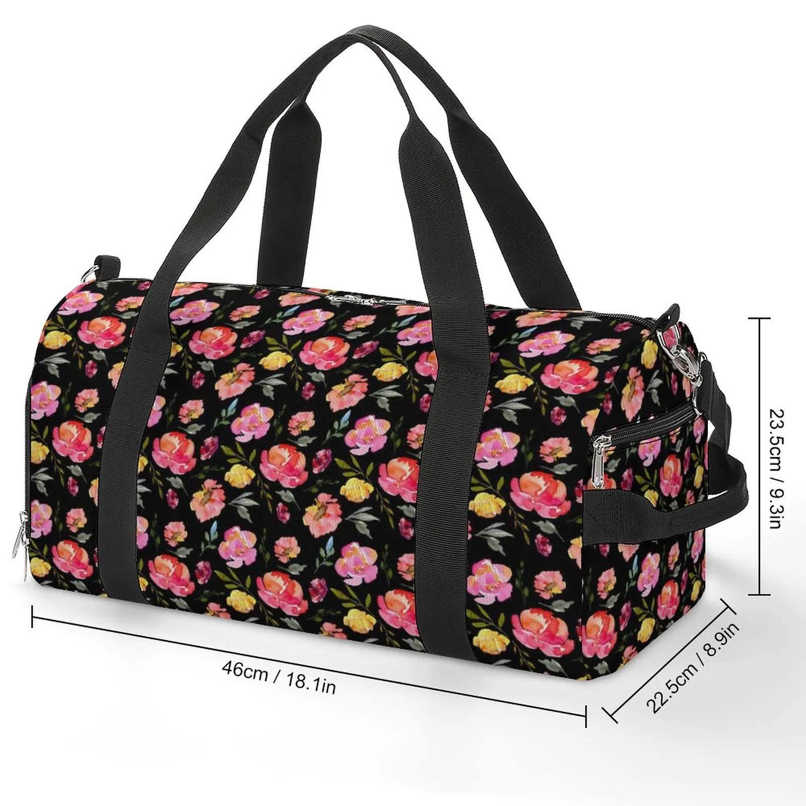 Gym Bag Rose Floral Sports Bag Large Capacity Colorful Flowers Male Female Oxford Design Handbag Colorful Travel Fitness Bag