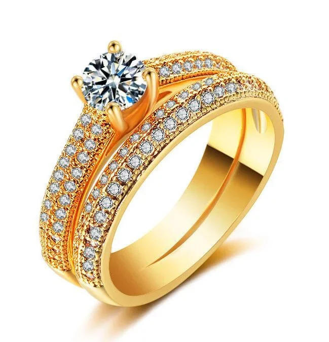 

New 925 Sterling Silver Ring Two In One AAAAA Zircon Ring Wedding Ring For Woman High Jewelry Gift