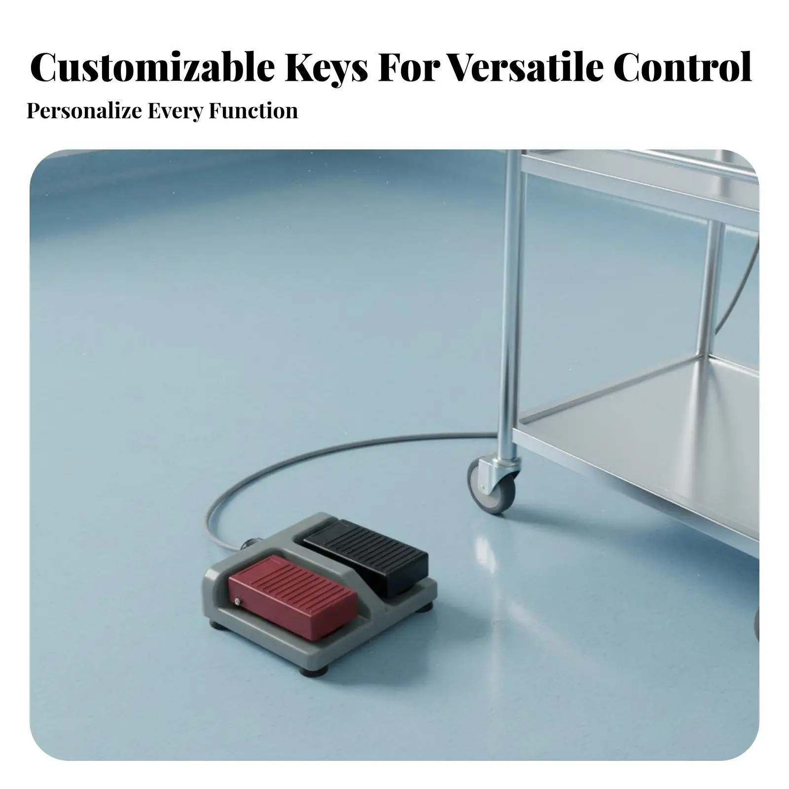 Heavy Duty Double Pedal Foot Switch Long-Lasting Plastic Double Foot Pedal view 4