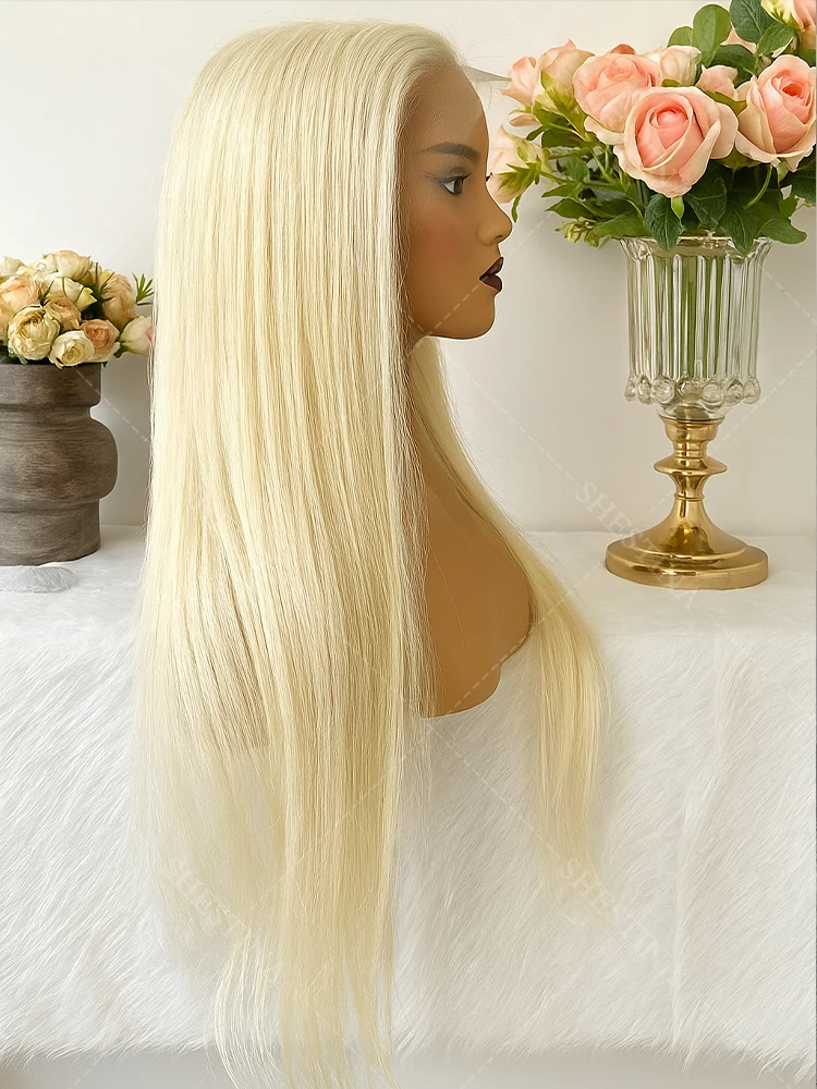 

613 Hd Кружевной фронтальный парик 13X6 Бразильский длинный шелковистый прямой парик из человеческих волос Медовый блондин Цвет 13X4 4x4 Кружевной фронтальный бесклеевой парик