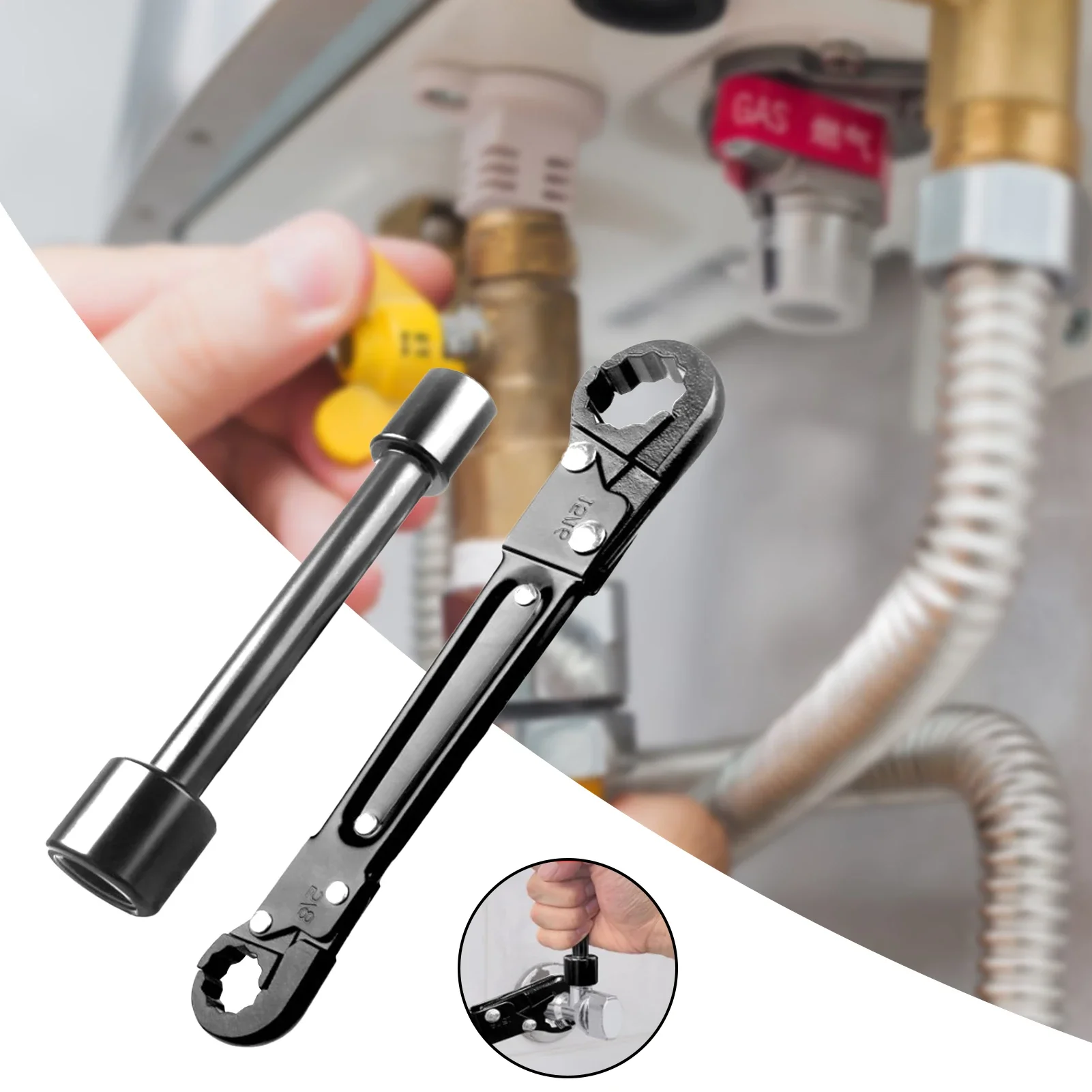 Multifunctional Plumbing Tools Angle Stop Wrench Kit Removing Compression Rings Tool For Washbasin Sink