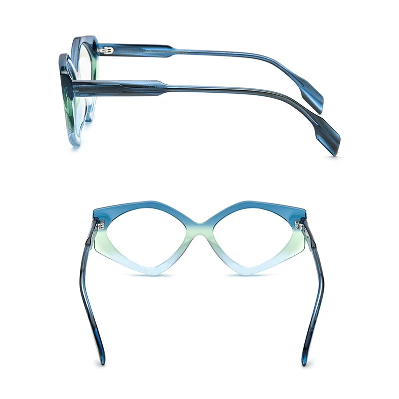 Belight Optical Women Colorful Cat Eye Shape Acetate Vintage Retro Design Spectacle Frame Eyeglasses Precription Lens 19333 image 2