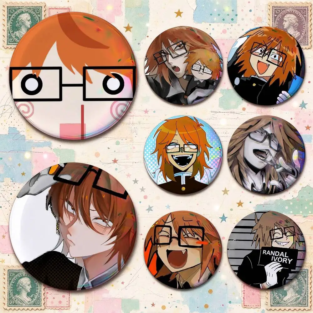 R-Randal I-Ivory R-Ranfren  Enamel Pin Tinplate Round Brooch Cosplay Nijigen Otaku Culture Badge 25mm 32mm 44mm 58mm