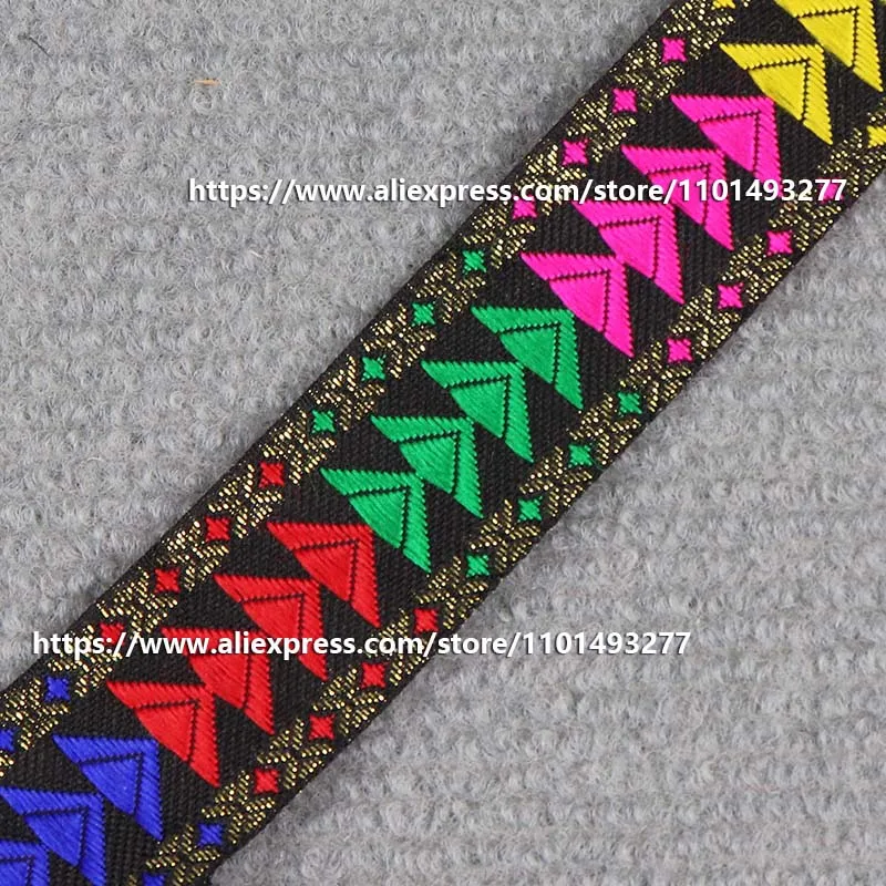 3.3cm 7 yarde nastro Jacquard nastro in tessuto colorato nastro in pizzo ricamato etnico per accessori per cucire indumenti