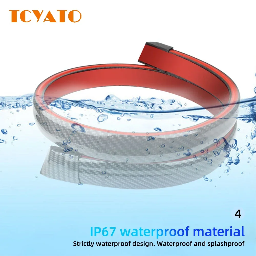 

TCYATO 120 см динамический белый желтый углеродное волокно светодиодный спойлер свет багажника автомобиля спойлер на крышу губ комплект задний спойлер автомобиля световая полоса