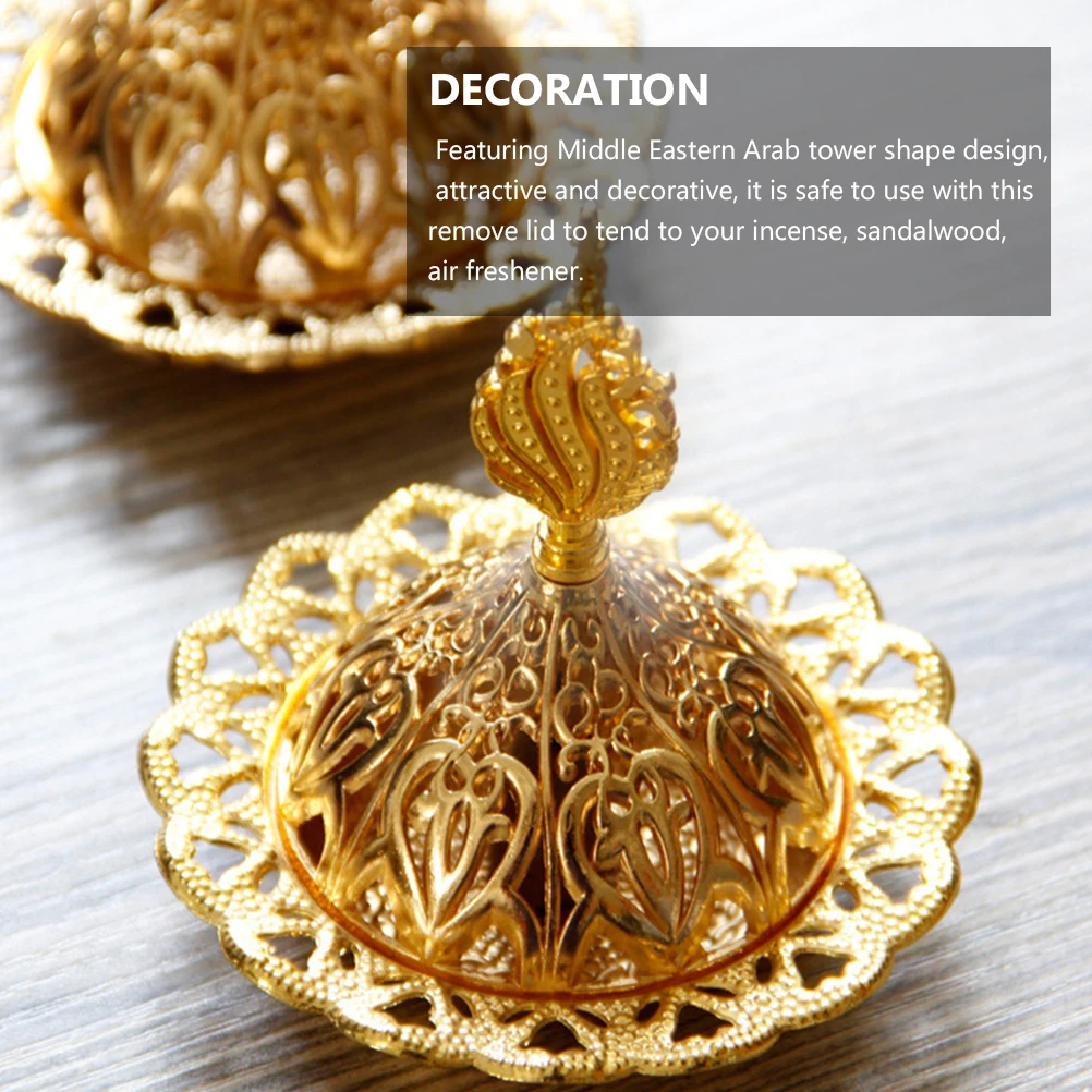 

1pc Metal Incense Burner Hollow Arab Style Censer For Aromatherapy Oil Sandalwood Diffuser Home Yoga Decor