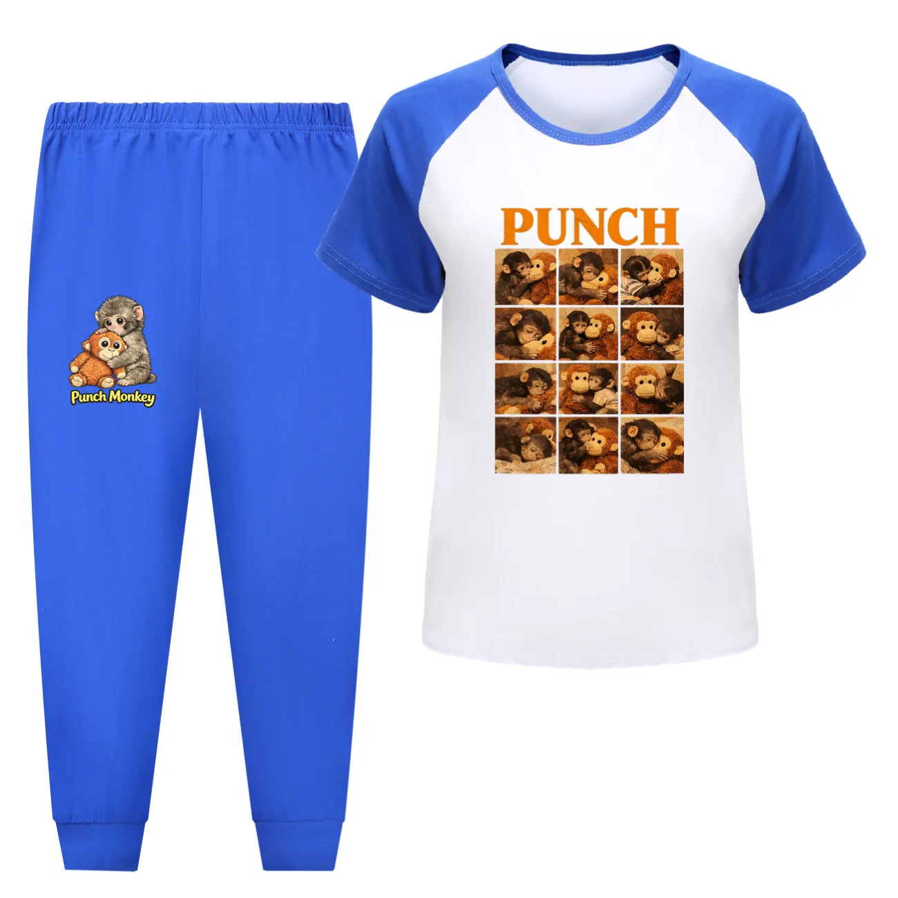 Punch Monkey Children's Pajamas Set Funny Cotton Sleepwear Nightwear for Boys & Girls Toddler Outfits Boys Pijama Clothes