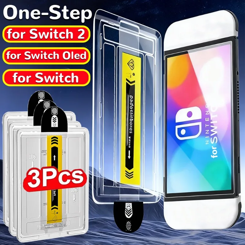 Tempered Glass for Switch/Switch OLED/Switch2 Screen Protector Easy To Install Anti-scratch Protetive Film for Switch 2 NS2 OLED
