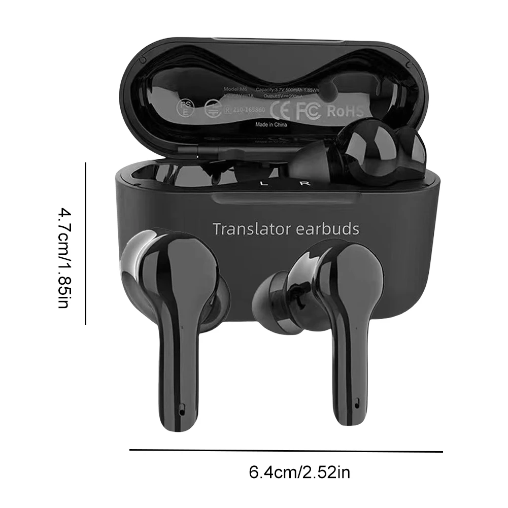 Беспроводные наушники-переводчики с шумоподавлением, Bluetooth-совместимые наушники-переводчики 5.4, 144 языка для путешествий и бизнеса