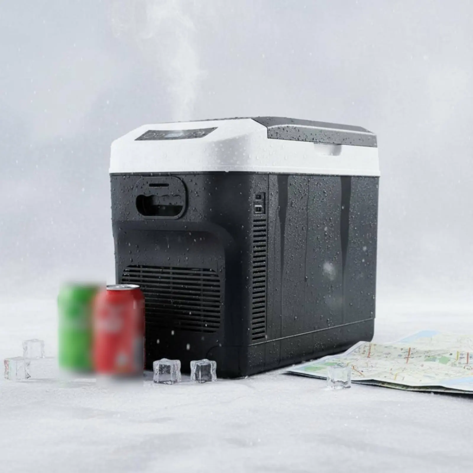 Portable Refrigerator Freezer 28L Capacity 12V 24V Portable Fridge Car Refrigerator Quiet Operation Electric Cooler Press Panel